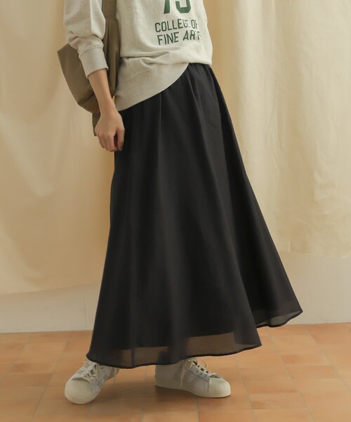 URBAN RESEARCH DOORS（アーバンリサーチドアーズ）の「コットンシルクロングスカート（スカート・レディース・D.MINT/BLACK/BROWN・M）」の21枚目の写真