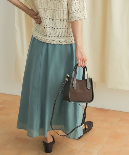 URBAN RESEARCH DOORS（アーバンリサーチドアーズ）の「コットンシルクロングスカート（スカート・レディース・D.MINT/BLACK/BROWN・M）」の8枚目の写真