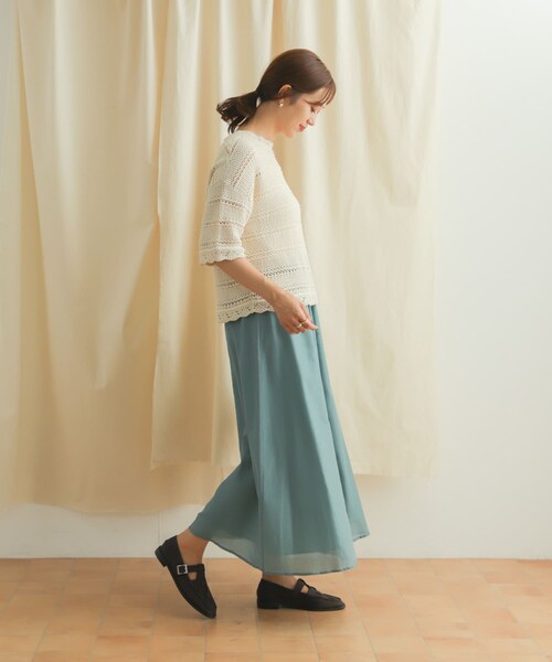 URBAN RESEARCH DOORS（アーバンリサーチドアーズ）の「コットンシルクロングスカート（スカート・レディース・D.MINT/BLACK/BROWN・M）」の15枚目の写真