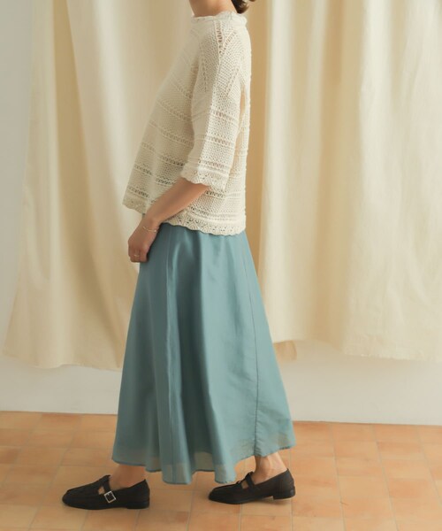 URBAN RESEARCH DOORS（アーバンリサーチドアーズ）の「コットンシルクロングスカート（スカート・レディース・D.MINT/BLACK/BROWN・M）」の12枚目の写真