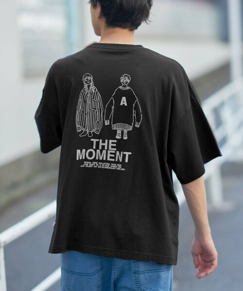 CIAOPANIC TYPY（チャオパニックティピー）の「【ユニセックス】USAコットンドローイングタッチバックプリントTee（Tシャツ/カットソー・レディース・ホワイト/ネイビー/ブラック・M/L）」の2枚目の写真