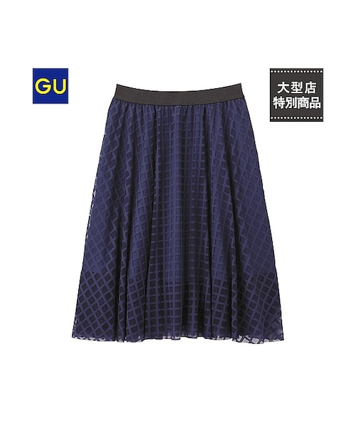 GU（ジーユー）の「（GU）チュールメッシュスカート（WOMEN ⁄ スカート・レディース・OFF WHITE/NAVY/BLACK・L/S/M）」の3枚目の写真