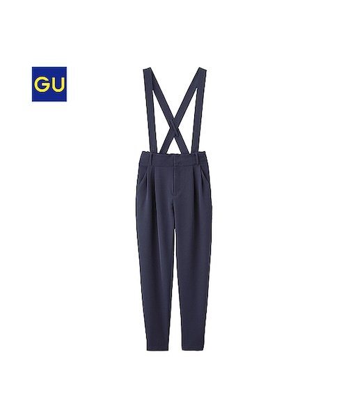 GU（ジーユー）の「（GU）サス付きテーパードパンツ（WOMEN ⁄ パンツ・その他・レディース・BLACK/NAVY・L/XL/S/M）」の2枚目の写真