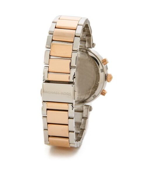 MICHAEL KORS（マイケルコース）の「Michael Kors Parker Watch（アナログ腕時計・レディース・Silver/Rose Gold/Navy・One Size）」の2枚目の写真