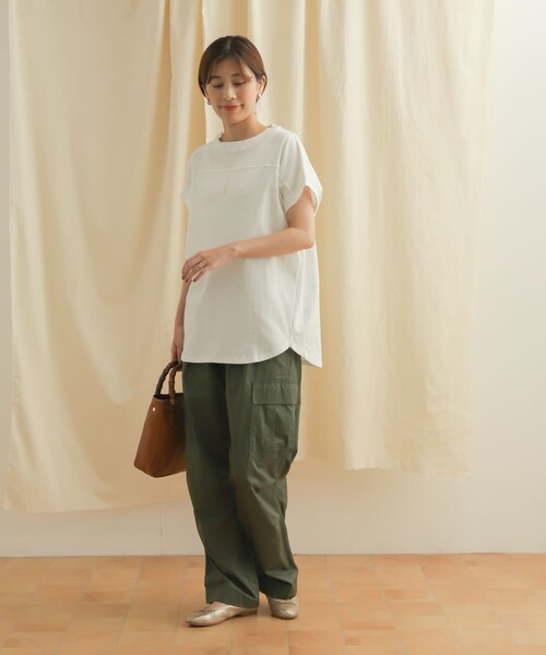 URBAN RESEARCH DOORS(アーバンリサーチドアーズ)の「フットボールロングカットソー(トップス・レディース・OFF WHITE/L/BEIGE/BLACK/Y/KHAKI・M)」の12枚目の写真