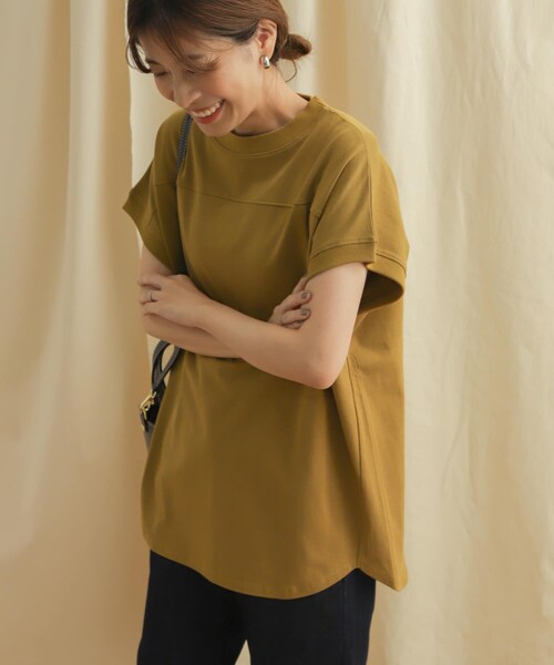 URBAN RESEARCH DOORS(アーバンリサーチドアーズ)の「フットボールロングカットソー(トップス・レディース・OFF WHITE/L/BEIGE/BLACK/Y/KHAKI・M)」の1枚目の写真