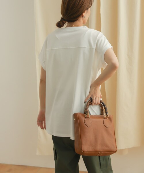 URBAN RESEARCH DOORS(アーバンリサーチドアーズ)の「フットボールロングカットソー(トップス・レディース・OFF WHITE/L/BEIGE/BLACK/Y/KHAKI・M)」の6枚目の写真