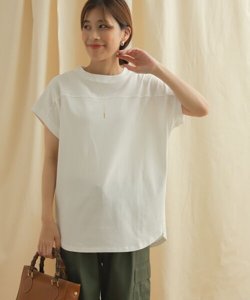 URBAN RESEARCH DOORS(アーバンリサーチドアーズ)の「フットボールロングカットソー(トップス・レディース・OFF WHITE/L/BEIGE/BLACK/Y/KHAKI・M)」の3枚目の写真