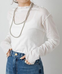 PUAL CE CIN | 【2023AW】シアーメロープチハイネックプルオーバー(Tシャツ/カットソー)