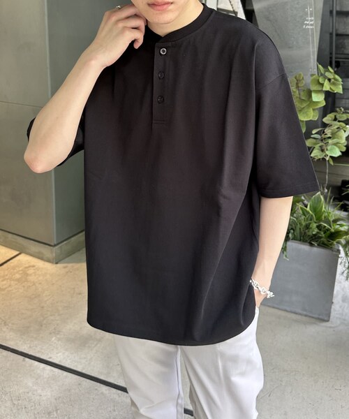 DISCOAT(ディスコート)の「ヘヴィウェイトヘンリーネックTシャツ(Tシャツ/カットソー・メンズ・オフホワイト/ブラウン/ブラック・M/L)」の2枚目の写真