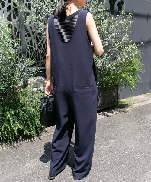FORK&SPOON（フォークアンドスプーン）の「FORK&SPOON Uネックサロペット（オールインワン・サロペット・レディース・BLACK/NAVY・1/2）」の14枚目の写真