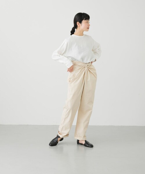 COSMIC WONDER(コズミックワンダー)の「COSMIC WONDER Suvin cotton wrappedpants(パンツ・レディース・Black/Beeswax・FREE)」の10枚目の写真