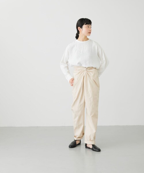 COSMIC WONDER(コズミックワンダー)の「COSMIC WONDER Suvin cotton wrappedpants(パンツ・レディース・Black/Beeswax・FREE)」の9枚目の写真