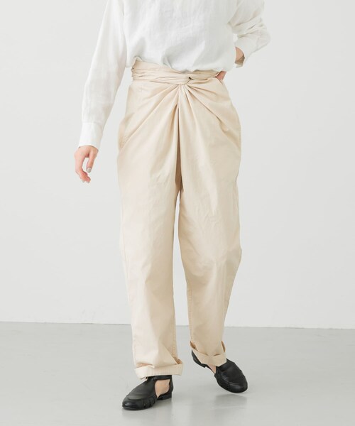 COSMIC WONDER(コズミックワンダー)の「COSMIC WONDER Suvin cotton wrappedpants(パンツ・レディース・Black/Beeswax・FREE)」の5枚目の写真