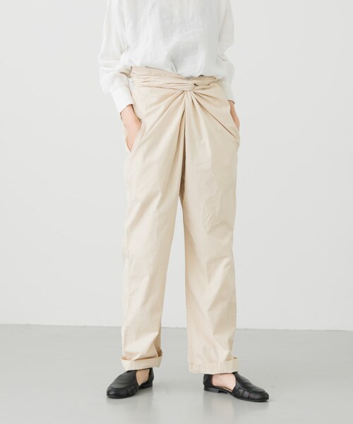 COSMIC WONDER(コズミックワンダー)の「COSMIC WONDER Suvin cotton wrappedpants(パンツ・レディース・Black/Beeswax・FREE)」の6枚目の写真