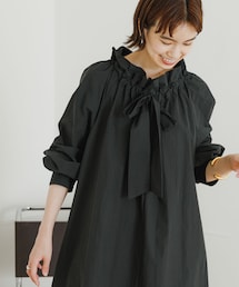 URBAN RESEARCH | 綿ナイロンギャザーボウタイワンピース(ワンピース/ドレス)