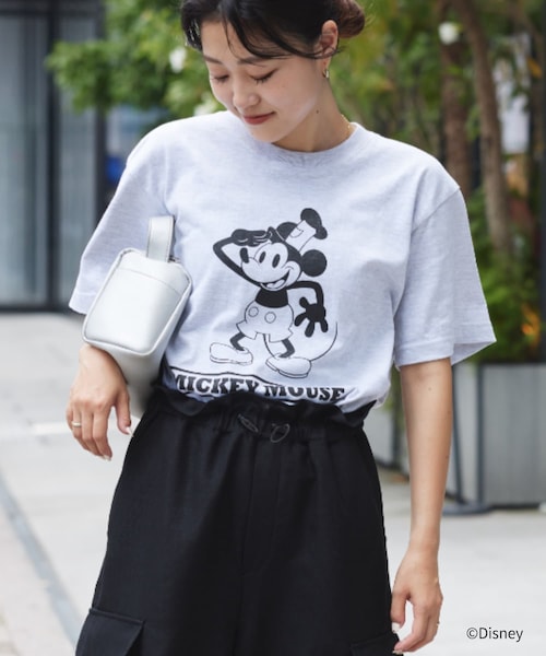 CIAOPANIC TYPY（チャオパニックティピー）の「DISNEY/『蒸気船ウィリー』/プリントTee（Tシャツ/カットソー・レディース・オフホワイト/ブルー/グレー・M/XL）」の2枚目の写真