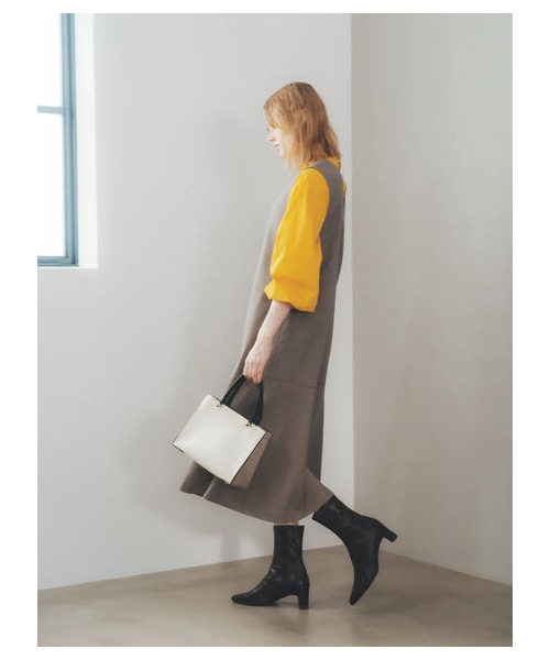 YECCA VECCA（イェッカヴェッカ）の「ストレッチミドル丈ブーツ（シューズ・ブラック/ベージュ/ブラウン・5cm）」の8枚目の写真