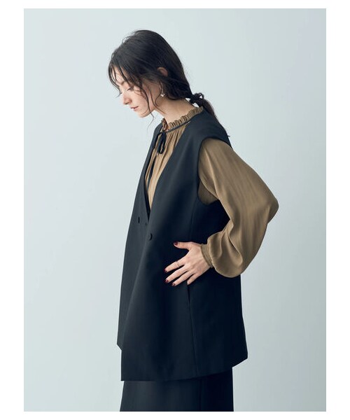 YECCA VECCA(イェッカヴェッカ)の「ダブルブレストジレ(ジャケット/アウター・グレー/ブラック/グレーベージュ・F)」の10枚目の写真