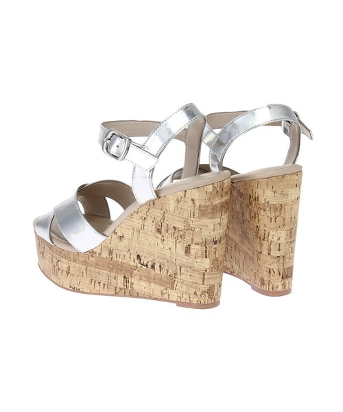 MERCURYDUO（マーキュリーデュオ）の「【GDS】 ミックスメタリックウェッジサンダル（シューズ・レディース・オフホワイト/インディゴ/ミックス/シルバー・36/38）」の7枚目の写真