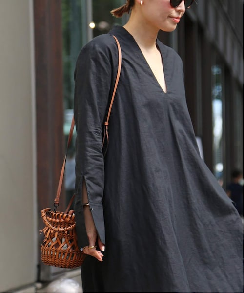 ドゥーズィエムクラス　CELERI/セルリ　LINEN DRESS ブラック Deuxieme Classe（ドゥーズィエムクラス）の「LINEN DRESS