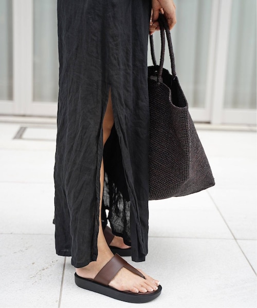 ドゥーズィエムクラス　CELERI/セルリ　LINEN DRESS ブラック Deuxieme Classe（ドゥーズィエムクラス）の「LINEN DRESS