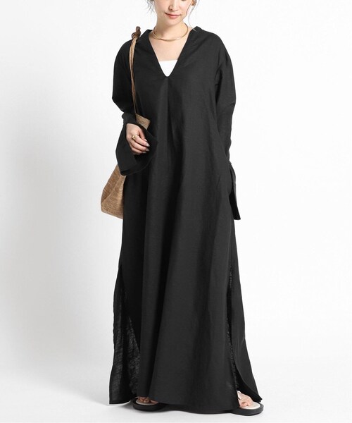 ドゥーズィエムクラス　CELERI/セルリ　LINEN DRESS ブラック Deuxieme Classe（ドゥーズィエムクラス）の「LINEN DRESS