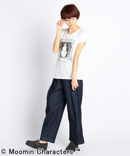 DOUBLE NAME(ダブルネーム)の「ムーミンシリーズTシャツ(ムーミン)(トップス・レディース・ブラック/ネイビー/オフシロ・FREE)」の8枚目の写真