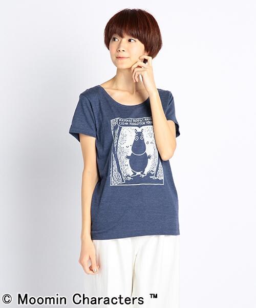 DOUBLE NAME(ダブルネーム)の「ムーミンシリーズTシャツ(ムーミン)(トップス・レディース・ブラック/ネイビー/オフシロ・FREE)」の2枚目の写真