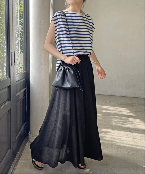 値引き☆スピックアンドスパン CO/PE撥水ギャザースカート 38 ブラック 値引き☆スピックアンドスパン CO/PE撥水ギャザースカート 38