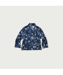 ✿45R （45rpm） 度甘平ホウセンカプリントの四角シャツ（インディゴ） ✿45R （45rpm） 度甘平ホウセンカプリントの四角シャツ