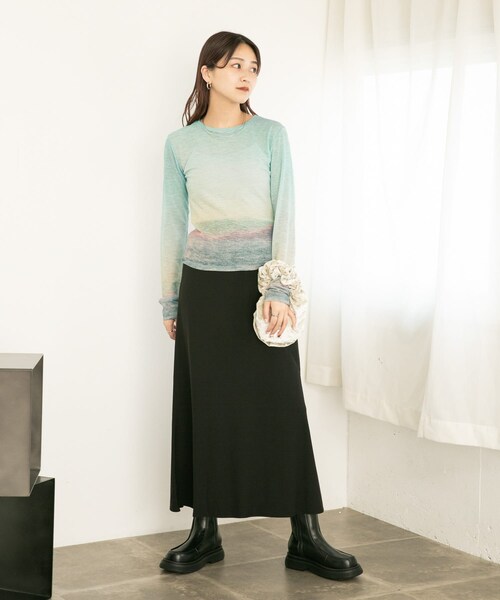 KBF（ケイビーエフ）の「グラフィックプリントカットソー（トップス・レディース・SUNSET/FLOWER/SPLASH・one）」の13枚目の写真