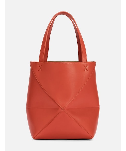 【関税込】Mini Puzzle Fold Tote in shiny calfskin Mini Puzzle Fold tote in shiny calfskin Blue - LOEWE