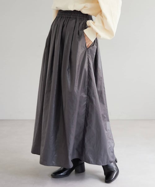 CIAOPANIC TYPY（チャオパニックティピー）の「ライトウェイトコーティングボリュームギャザースカート（スカート・レディース・ブラウン/カーキ/チャコールグレー・ONE）」の2枚目の写真
