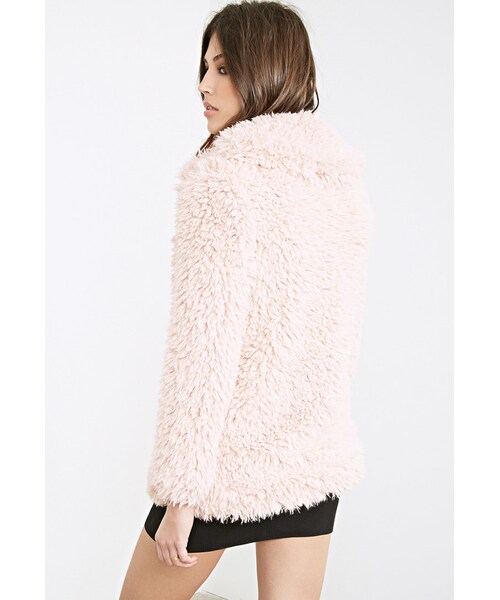 FOREVER 21(フォーエバー トゥエンティーワン)の「FOREVER 21 Faux Shearling Overcoat(ジャケット/アウター・レディース・Pink/Cream・Medium/Small/Large)」の7枚目の写真