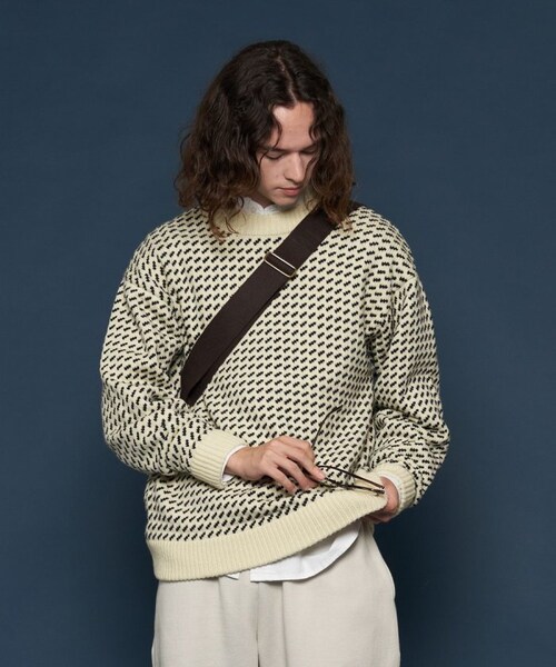 L.L.Bean（エルエルビーン）の「【送料無料】WayneWashableSweaterBirds-Eye【予約商品】（その他・メンズ・オフホワイト/ネイビー・M）」の15枚目の写真