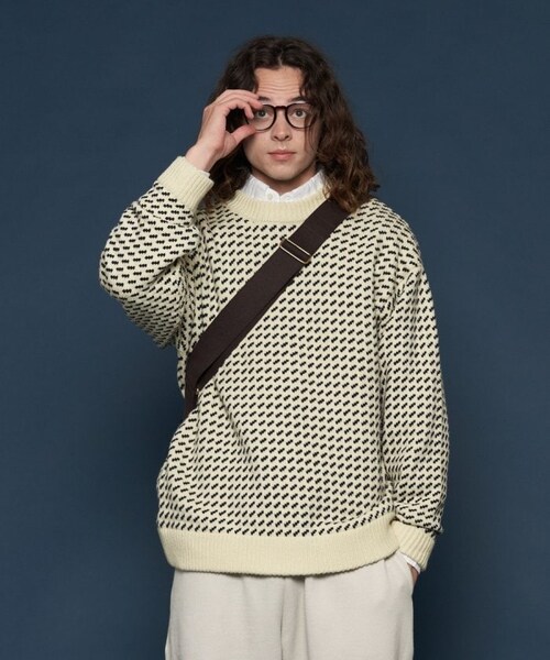 L.L.Bean（エルエルビーン）の「【送料無料】WayneWashableSweaterBirds-Eye【予約商品】（その他・メンズ・オフホワイト/ネイビー・M）」の14枚目の写真