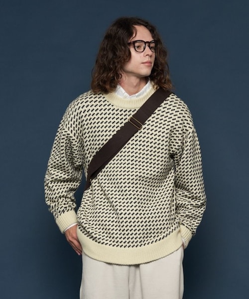 L.L.Bean（エルエルビーン）の「【送料無料】WayneWashableSweaterBirds-Eye【予約商品】（その他・メンズ・オフホワイト/ネイビー・M）」の13枚目の写真