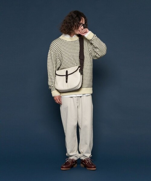 L.L.Bean（エルエルビーン）の「【送料無料】WayneWashableSweaterBirds-Eye【予約商品】（その他・メンズ・オフホワイト/ネイビー・M）」の3枚目の写真