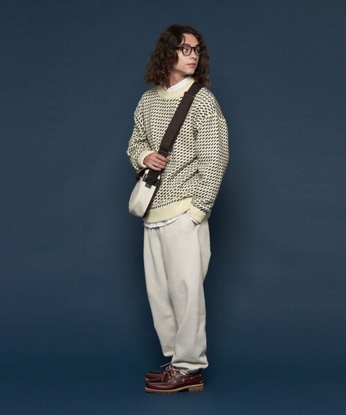 L.L.Bean（エルエルビーン）の「【送料無料】WayneWashableSweaterBirds-Eye【予約商品】（その他・メンズ・オフホワイト/ネイビー・M）」の9枚目の写真