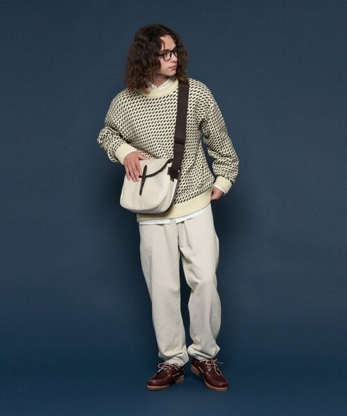 L.L.Bean（エルエルビーン）の「【送料無料】WayneWashableSweaterBirds-Eye【予約商品】（その他・メンズ・オフホワイト/ネイビー・M）」の5枚目の写真