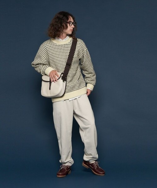 L.L.Bean（エルエルビーン）の「【送料無料】WayneWashableSweaterBirds-Eye【予約商品】（その他・メンズ・オフホワイト/ネイビー・M）」の11枚目の写真