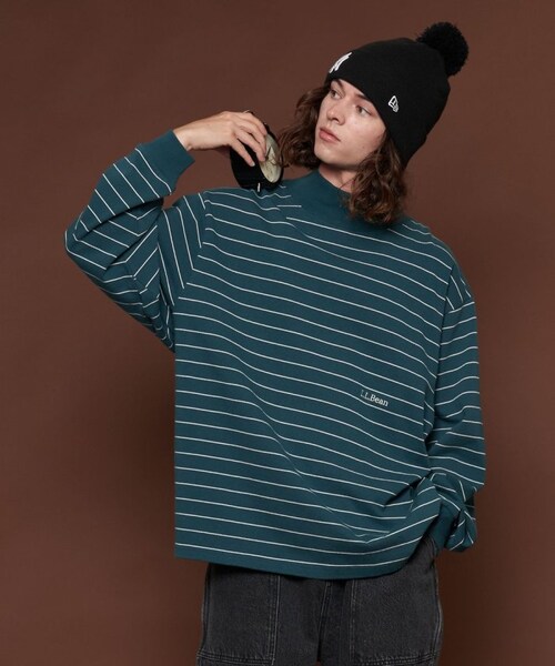 L.L.Bean（エルエルビーン）の「【送料無料】Union Striped Mock【予約商品】（その他・メンズ・オフホワイト/グレー/グリーン/ネイビー/パープル・M）」の8枚目の写真