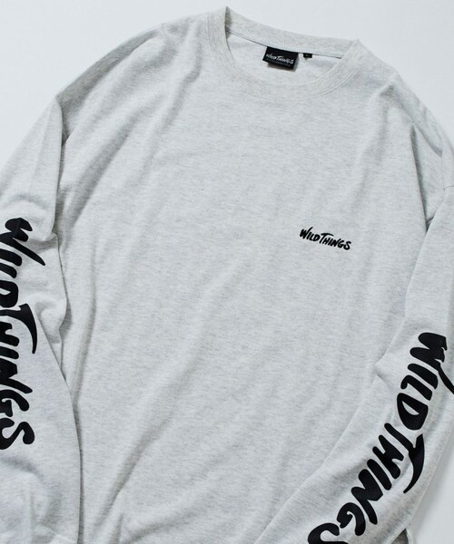 WILD THINGS（ワイルドシングス）の「【送料無料】限定展開 WILD THINGS×FREAK'S STORE/ワイルドシングス 別注 ビッグシルエット 袖プリント ロングスリーブTシャツ/ロンT【予約商品】（その他・メンズ・ホワイト/グレー/ブラック/ベージュ・S）」の15枚目の写真