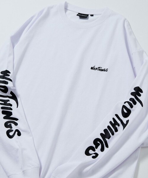 WILD THINGS（ワイルドシングス）の「【送料無料】限定展開 WILD THINGS×FREAK'S STORE/ワイルドシングス 別注 ビッグシルエット 袖プリント ロングスリーブTシャツ/ロンT【予約商品】（その他・メンズ・ホワイト/グレー/ブラック/ベージュ・S）」の12枚目の写真
