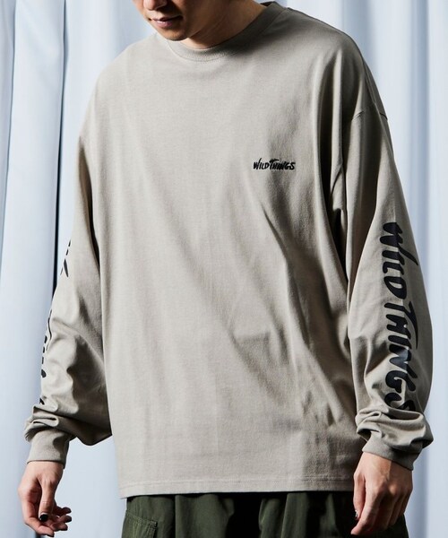 WILD THINGS（ワイルドシングス）の「【送料無料】限定展開 WILD THINGS×FREAK'S STORE/ワイルドシングス 別注 ビッグシルエット 袖プリント ロングスリーブTシャツ/ロンT【予約商品】（その他・メンズ・ホワイト/グレー/ブラック/ベージュ・S）」の21枚目の写真