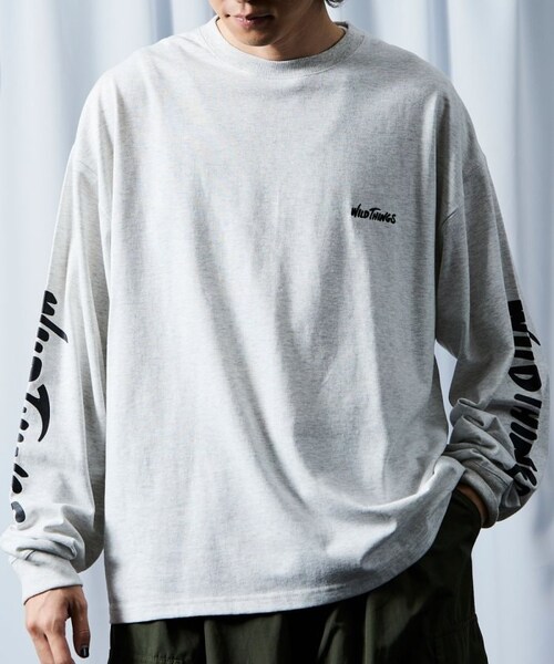 WILD THINGS（ワイルドシングス）の「【送料無料】限定展開 WILD THINGS×FREAK'S STORE/ワイルドシングス 別注 ビッグシルエット 袖プリント ロングスリーブTシャツ/ロンT【予約商品】（その他・メンズ・ホワイト/グレー/ブラック/ベージュ・S）」の16枚目の写真