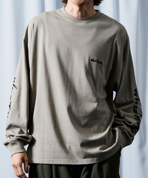 WILD THINGS（ワイルドシングス）の「【送料無料】限定展開 WILD THINGS×FREAK'S STORE/ワイルドシングス 別注 ビッグシルエット 袖プリント ロングスリーブTシャツ/ロンT【予約商品】（その他・メンズ・ホワイト/グレー/ブラック/ベージュ・S）」の22枚目の写真