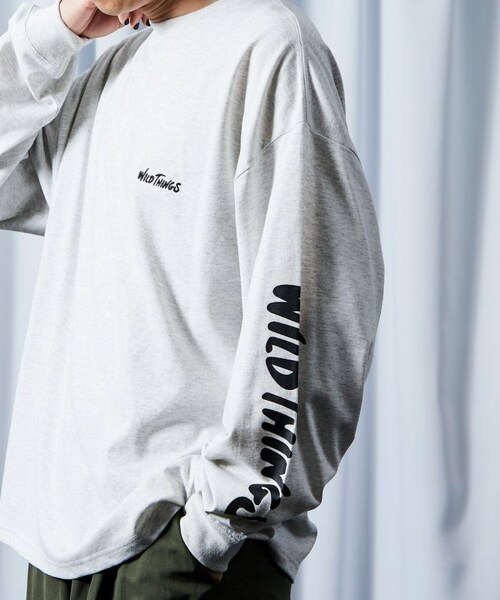 WILD THINGS（ワイルドシングス）の「【送料無料】限定展開 WILD THINGS×FREAK'S STORE/ワイルドシングス 別注 ビッグシルエット 袖プリント ロングスリーブTシャツ/ロンT【予約商品】（その他・メンズ・ホワイト/グレー/ブラック/ベージュ・S）」の18枚目の写真
