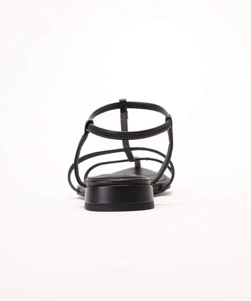 【M】LE TALON ルタロン　ポインテッドダブルTストラップサンダル 【黒】 LE TALON（ルタロン）の「ポインテッドダブルTストラップ